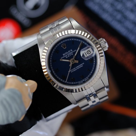 Rolex Datejust 69174 Factory Blue Dial 26mm Watch - Picture 11 of 14